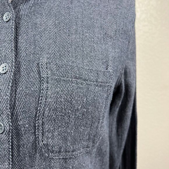 Lily & Lottie Women Gray Long Sleeve Button-Down Shirt XS academia preppy cotton - Picture 10 of 15